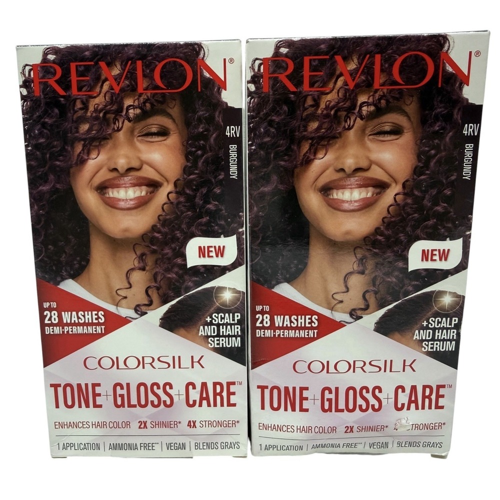 2-Revlon ColorSilk Tone + Gloss + Care 4RV Burgundy Demi-Permanent Color